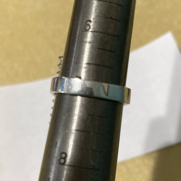 Farrah Fawcett Collection Emerald Green & Clear CZ Sterling Cocktail Ring sz 7 - Picture 6 of 11